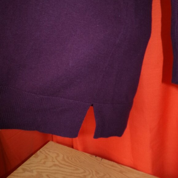 Loft Waffle Sleeve Purple Sweater Sz LP - Picture 3 of 5